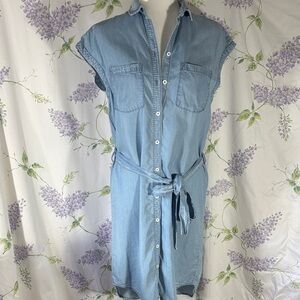 H&M Blue High Low Denim Dress